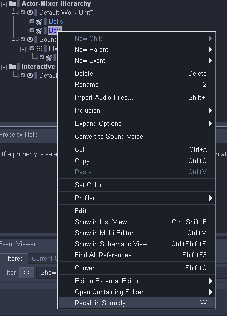 06-02 - Context Menu with Recall in Soundly and Selected Wwise Object