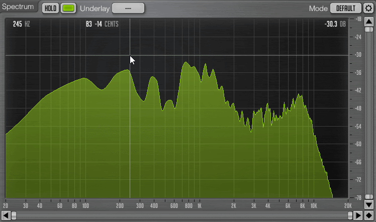 此动图直观地展示了录音的谐波峰值。